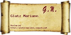 Glatz Mariann névjegykártya